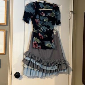 Skirt w/ruffles and fitted top